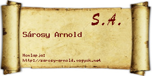 Sárosy Arnold névjegykártya